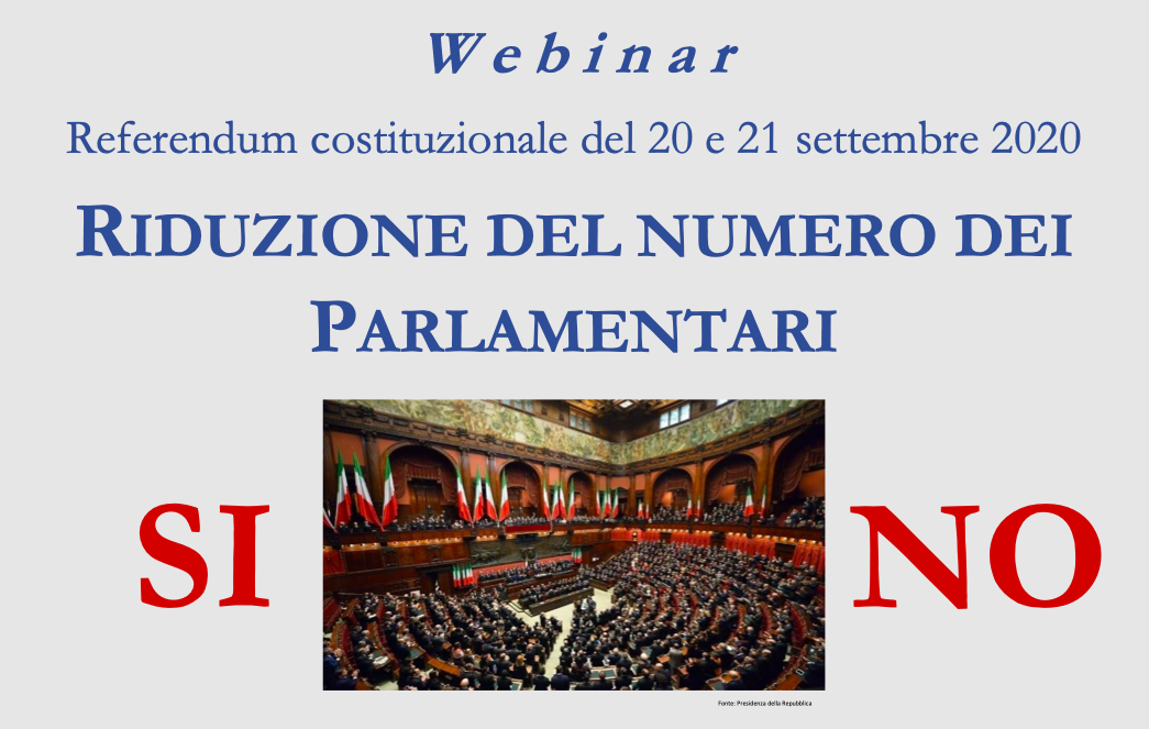 Referendum costituzionale del 20 e 21 settembre 2020: riduzione del numero dei parlamentari